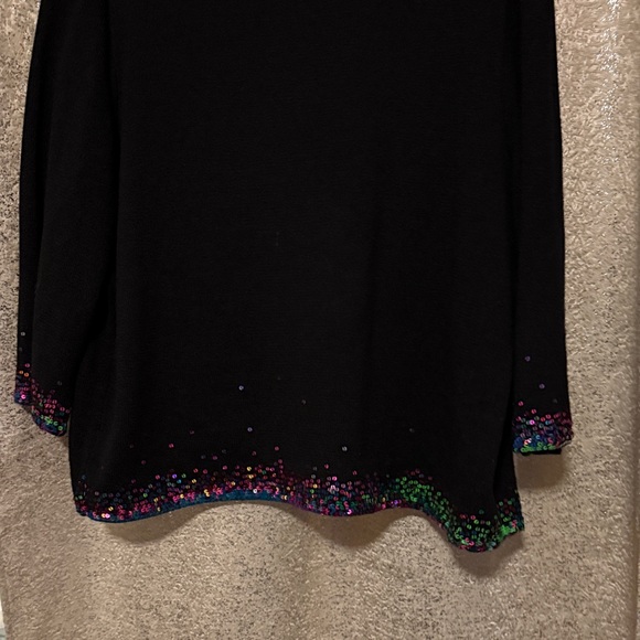 Vintage Michael Simon Sequin Art Women sweater set - Black and Multicolor - Picture 3 of 4